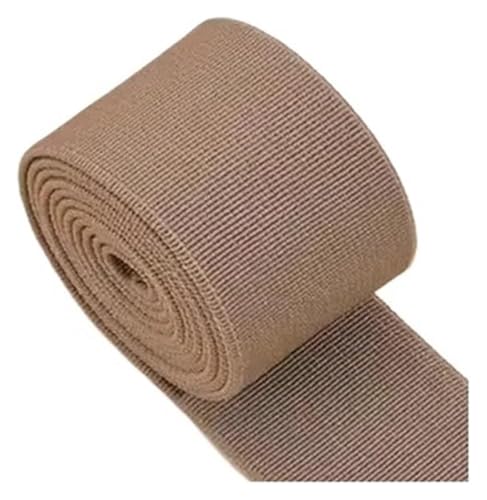 MEMEM Gummiband, hochelastisch, flach, for Hosen, Gummiband, verdickter Rock, elastisches Seil, Zubehör, 3 cm Breite, elastisch for Nähen(Light Coffee) von MEMEM