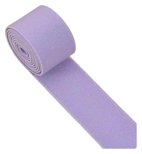 MEMEM Gummiband, hochelastisch, flach, for Hosen, Gummiband, verdickter Rock, elastisches Seil, Zubehör, 3 cm Breite, elastisch for Nähen(Light Purple) von MEMEM