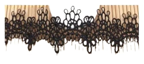 MEMEM Spitzenband im Vintage-Stil, 15 Yards, zartes weiß-schwarzes Spitzenstickerei-Wasserlösliches Band(Black) von MEMEM
