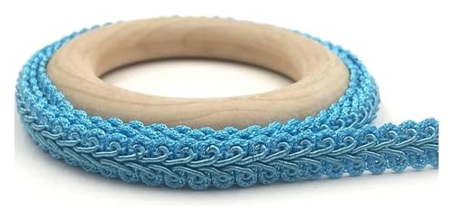 MEMEM Vintage Spitze Spitzenband, 5Meter Kurve Baumwolle Spitzenbesatz Band Stoff handgefertigt(Blue) von MEMEM
