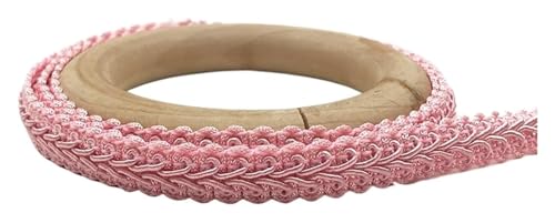 MEMEM Vintage Spitze Spitzenband, 5Meter Kurve Baumwolle Spitzenbesatz Band Stoff handgefertigt(Pink) von MEMEM