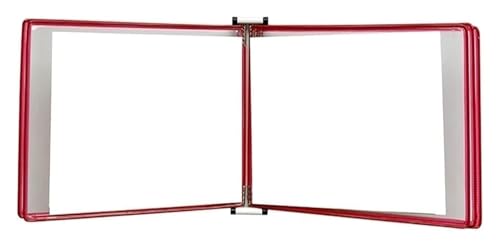 Wandmontiertes Poster-Flipbook-Display, A4-Büroordner-Display, Aktenhalter, Grün, Größe 13 x 9 x 2,3 Zoll(Red) von MEMEM