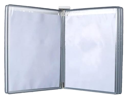 Wandmontiertes Poster-Flipbook-Display, Datei-A3-Display-Wandordner, A3 [16,53 Zoll × 11,69 Zoll] 10 Taschen(Grey) von MEMEM