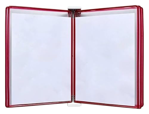 Wandmontiertes Poster-Flipbook-Display, Datei-A3-Display-Wandordner, A3 [16,53 Zoll × 11,69 Zoll] 10 Taschen(Red) von MEMEM