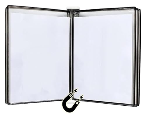 Wandmontiertes Poster-Flipbook-Display, Datei-A3-Display-Wandordner -, A3 [16,53 Zoll × 11,69 Zoll] 10 Taschen, an Metallgerät befestigt(Black) von MEMEM