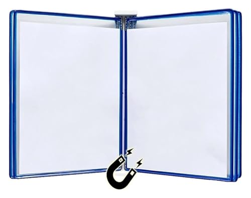 Wandmontiertes Poster-Flipbook-Display, Datei-A3-Display-Wandordner -, A3 [16,53 Zoll × 11,69 Zoll] 10 Taschen, an Metallgerät befestigt(Blu) von MEMEM