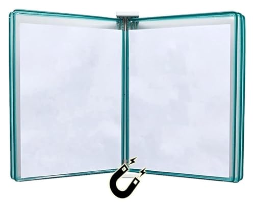 Wandmontiertes Poster-Flipbook-Display, Datei-A3-Display-Wandordner -, A3 [16,53 Zoll × 11,69 Zoll] 10 Taschen, an Metallgerät befestigt(Green) von MEMEM