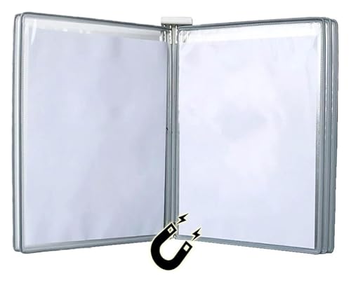 Wandmontiertes Poster-Flipbook-Display, Datei-A3-Display-Wandordner -, A3 [16,53 Zoll × 11,69 Zoll] 10 Taschen, an Metallgerät befestigt(Gris) von MEMEM