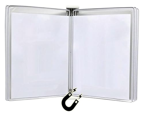 Wandmontiertes Poster-Flipbook-Display, Datei-A3-Display-Wandordner -, A3 [16,53 Zoll × 11,69 Zoll] 10 Taschen, an Metallgerät befestigt(Wit) von MEMEM