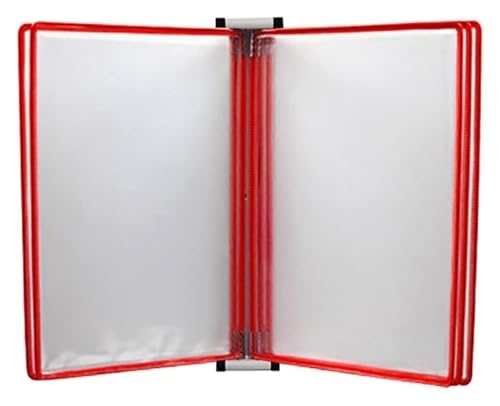 Wandmontiertes Poster-Flipbook-Display, Datei-A4-Display-Wandordner -, A4 [8,26 Zoll × 11,69 Zoll] 10 Taschen(Red) von MEMEM