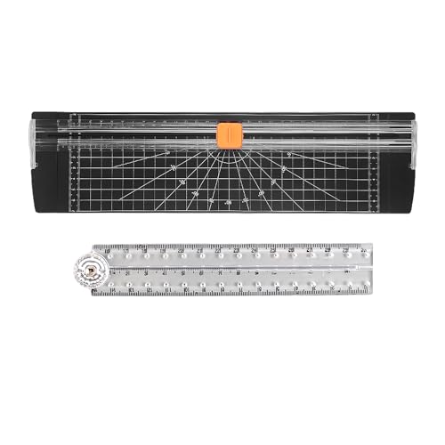 1 Papierschneider Mit 5 Ersatzklingen Und 1 Faltlineal, Tragbarer Papierschneider, Scrapbooking-Werkzeug, Geeignet Zum Schneiden Von Handgeschöpftem Papier, Haftnotizen, Grußkarten (Schwarz) von MEMOFYND