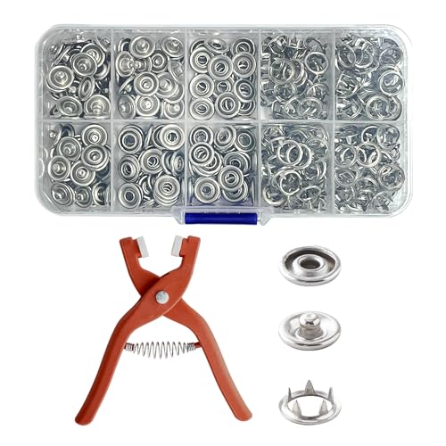 MEMOFYND 100 Paar Metall-Druckknöpfe, Facettenknöpfe, Unterknöpfe, mit 1 Handpresszange, geeignet für Nähen von Kleidung, Leder, Jeans MEMOFYND 100 Paar Metall-Druckknöpfe, Facettenknöpfe, Unterknöpfe, mit 1 Handpresszange, geeignet für Nähen von Kleidung, Leder, Jeans von MEMOFYND