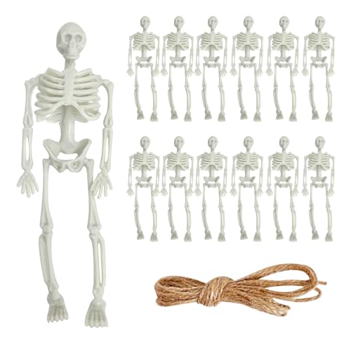 12 Stück Totenkopf-Dekoration Mit 5 M Schnur, Halloween-Totenkopf, Realistische Totenkopf-Statue, Bewegliche Gelenke, Totenkopf-Dekorationsspielzeug, Geeignet Für Halloween-Friedhofsdekoration (Beige) 12 Stück Totenkopf-Dekoration Mit 5 M Schnur, Halloween-Totenkopf, Realistische Totenkopf-Statue, Bewegliche Gelenke, Totenkopf-Dekorationsspielzeug, Geeignet Für Halloween-Friedhofsdekoration (Beige) von MEMOFYND