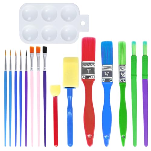 15-teiliges Schwamm-Pinsel-Set mit 1 Palette, DIY-Malschwammpinsel, Kunstpinsel-Set, Malzubehör für Kinder, verwendet für Aquarellmalerei, Ölgemälde, Basteln 15-teiliges Schwamm-Pinsel-Set mit 1 Palette, DIY-Malschwammpinsel, Kunstpinsel-Set, Malzubehör für Kinder, verwendet für Aquarellmalerei, Ölgemälde, Basteln von MEMOFYND