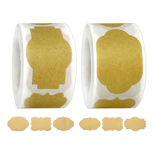 2 Rollen mit 500 Aufklebern, Vintage-Kraftpapieretiketten für den Heimgebrauch, 6 einzigartige Designs für Kosmetik, Lebensmittel, Flaschen, Backen, Dekorieren und Geschenke. 2 Rollen mit 500 Aufklebern, Vintage-Kraftpapieretiketten für den Heimgebrauch, 6 einzigartige Designs für Kosmetik, Lebensmittel, Flaschen, Backen, Dekorieren und Geschenke. von MEMOFYND