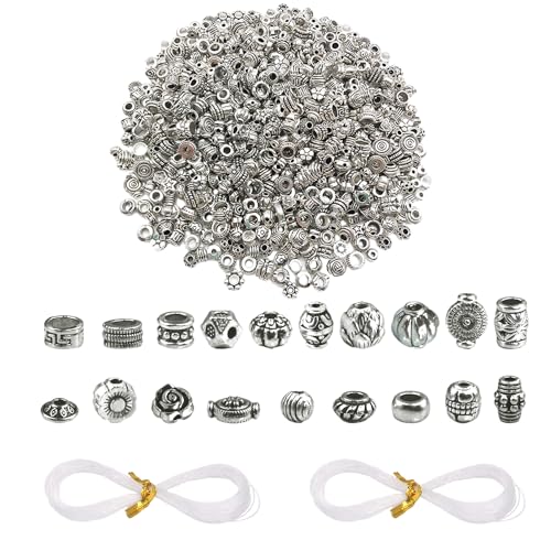209 Stück Armbandperlen, mit 2 Rollen Perlenseil, Armband-Abstandsperlen, Vintage-Schmuckzubehör, Armbandzubehör, geeignet für die Herstellung von Schmuck, DIY-Halsketten, Armbänder, Kunsthandwerk 209 Stück Armbandperlen, mit 2 Rollen Perlenseil, Armband-Abstandsperlen, Vintage-Schmuckzubehör, Armbandzubehör, geeignet für die Herstellung von Schmuck, DIY-Halsketten, Armbänder, Kunsthandwerk von MEMOFYND