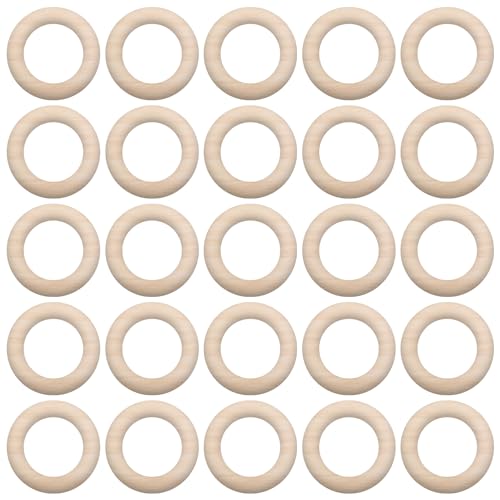 25 Stück 55 mm große Holzringe, Holzringe, natürliche kreisförmige Holzringe, Ringe zum Aufhängen von Anhängern, geeignet für Bastelarbeiten, DIY-Dekorationsspielzeug usw 25 Stück 55 mm große Holzringe, Holzringe, natürliche kreisförmige Holzringe, Ringe zum Aufhängen von Anhängern, geeignet für Bastelarbeiten, DIY-Dekorationsspielzeug usw von MEMOFYND
