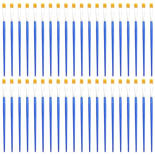 40 Blaue Stabbürsten, Nylonbürsten, Bastelbürsten, Flache Pinsel, Detail-Pinsel, Geeignet Für Kinder, Anfänger Malerei von MEMOFYND