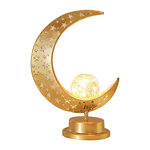 MENAYODA Eid Dekorationen Licht,Mond Stern Ramadan Lichter, Eisen Ramadan Halbmond Lampe, Muslim Party Mittelstücke für Urlaub Party Wohnkultur von MENAYODA