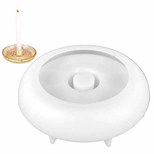 Runde&Herz Kerzenhalter Tablett, Kerze Silikonform Kerzenhalter Silika Gel Form DIY Handwerk für Abendessen Tischdekoration Hochzeit (Runde 02) von MENAYODA