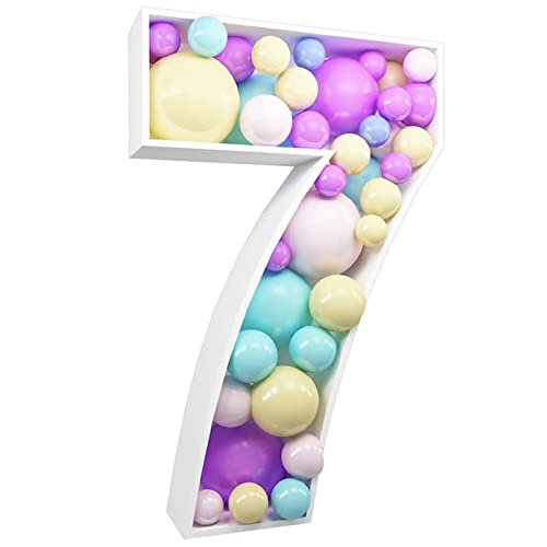 Zahlen Ballonrahmen, 73cm Ballons Mosaik, Wiederverwendbar Ballon-Mosaik-Zahlenständer, Rahmen für Jungen Mädchen Geburtstags Party Für Partydekorationen Dekorieren (7) von MENAYODA