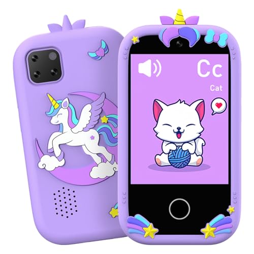 MENDUNER Kinder Smartphone für Mädchen und Jungen, Weihnachtsgeburtstagsgeschenke für 5-12 Kinderspielzeug Handy, 2,8 "Touchscreen-Kleinkind Lernspielspielzeug Telefon, 32 GB Karte (Purple) von MENDUNER
