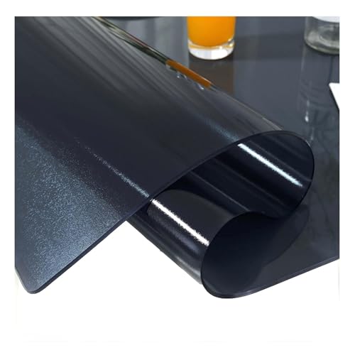 Transparente Tischmatte, Schwarze, Leicht Zu Reinigende und Langlebige Bodenmatte Durchsichtige Schreibtischmatte PVC-Tischschutzmatte für Den Boden MENGHZ (Color : 3.0mm Black, Size : 100x120cm/39x von MENGHZ