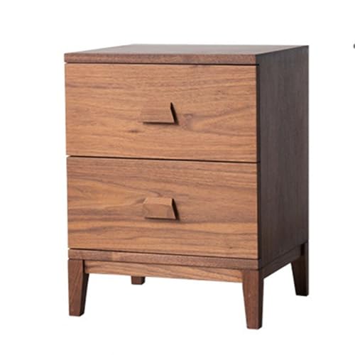 MENGLI-2024 Kommode Nachttisch aus Holz im Retro-Wabi-Sabi-Stil, Aufbewahrungsschrank mit Zwei Schubladen, schlicht, Mini-Quadrat(Bruin) von MENGLI-2024