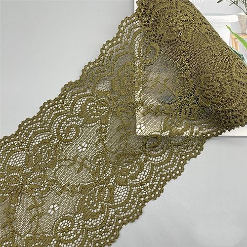 Dekoration von Aufklebern, DIY Nähverfahren, 10 Yards 15 cm Vintage-Besatz, Stickerei, Spitzenbesatz, Stoff, bestickte Applikation, Blumenmuster for Kleidung, Accessoires, Hochzeit(Fresh Green) von MENTAM