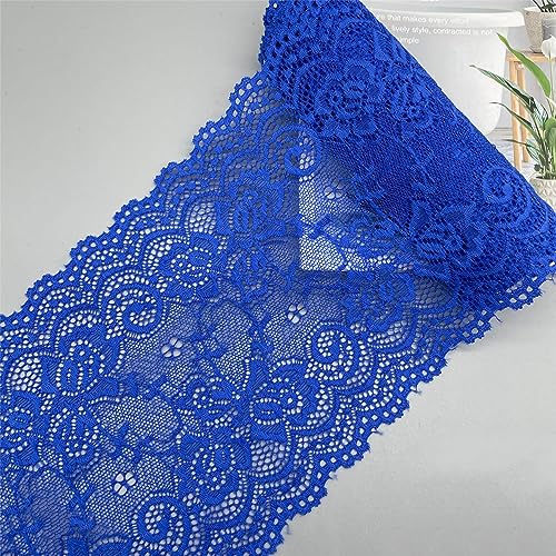 Dekoration von Aufklebern, DIY Nähverfahren, 10 Yards 15 cm Vintage-Besatz, Stickerei, Spitzenbesatz, Stoff, bestickte Applikation, Blumenmuster for Kleidung, Accessoires, Hochzeit(Royal Blue) von MENTAM