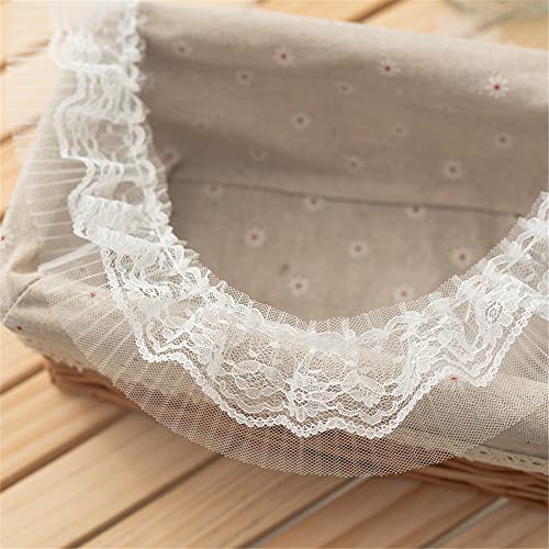 Dekoration von Aufklebern, DIY Nähverfahren, 6 cm Tüllbesatz, Vintage-Kanten, Spitzenbesatz, Gurtband, bestickte Applikation, Rüschen for Kleider, Puppendekoration(White,5 Yards) von MENTAM