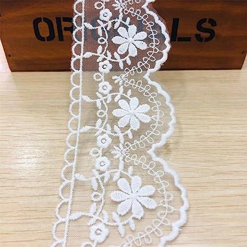 Dekoration von Aufklebern, DIY Nähverfahren, 6 cm Vintage-Besatz, Spitzenbesatz, florales Gurtband, bestickter Applikationsband, Stickerei for Handwerk, Kleidungszubehör und rustikales(10 Yards) von MENTAM
