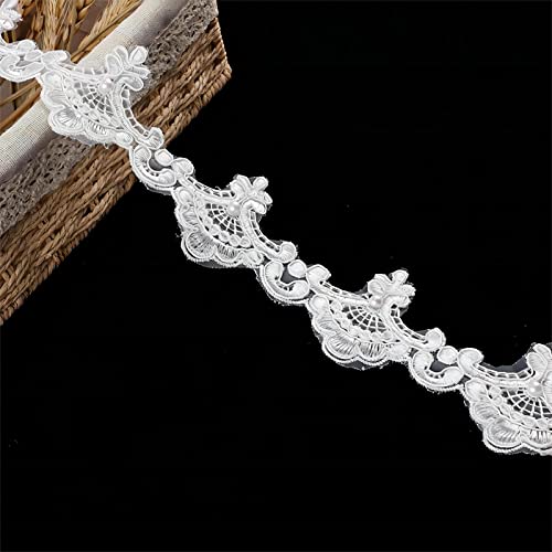 Dekoration von Aufklebern, DIY Nähverfahren, Vintage-Besatz, florale Stickerei, Spitzenstoffband, bestickte Applikation for Kleidungsaccessoires und rustikale Hochzeiten(5.8 cm) von MENTAM