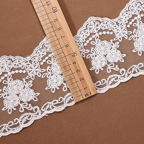Dekoration von Aufklebern, DIY Nähverfahren, Vintage-Stoffstickerei, Spitzenbesatz, floral besticktes Applikationsband for Bastelarbeiten, Kleidungsaccessoires und rustikale Hochzeiten(3 Yards) von MENTAM