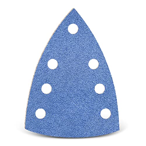 MENZER Blue Klett-Schleifblätter, 150 x 100 mm, 7-Loch, f. Deltaschleifer, Zirkonkorund (25 Stk.) K80 von MENZER