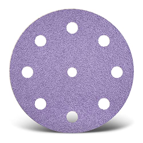 MENZER Purple HD Klett-Schleifscheiben, 125 mm, 9-Loch, f. Exzenterschleifer, Keramik-Mix (50 Stk.) K120 von MENZER