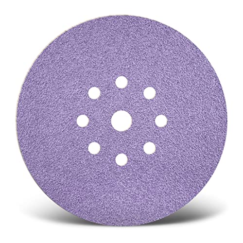 MENZER Purple HD Klett-Schleifscheiben, 225 mm, 9-Loch, f. Trockenbauschleifer, Keramik-Mix (25 Stk.) K240 von MENZER