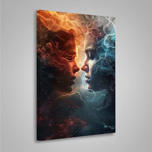 5D Diamant Painting Bilder Abstrakt Diamond Painting Erwachsene Paar DIY Runden Mosaikherstellung Basteln Erwachsene Anfänger Set für Heim Schlafzimmer Wand Deko, Geschenke (20x30cm) PjY374 X-X von MEOSUEWI