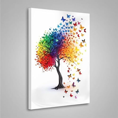 5D Diamant Painting Bilder Baum Diamond Painting Erwachsene Schmetterling DIY Runden Mosaikherstellung Basteln Erwachsene Anfänger Set für Heim Schlafzimmer Wand Deko, Geschenke (70x95cm) PjY3452 C-9 von MEOSUEWI