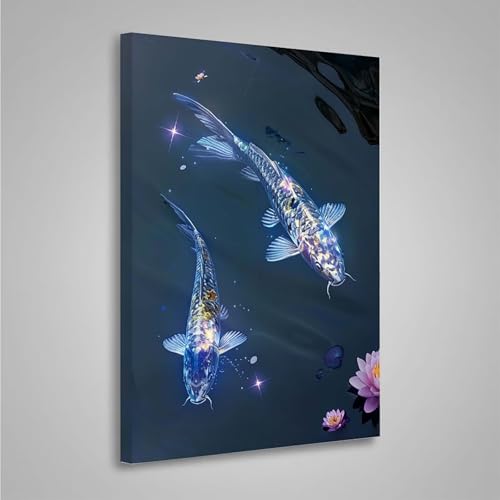 5D Diamant Painting Bilder Blume Diamond Painting Erwachsene Fisch DIY Runden Mosaikherstellung Basteln Erwachsene Anfänger Set für Heim Schlafzimmer Wand Deko, Geschenke (50x70cm) PjY388 5-0 von MEOSUEWI