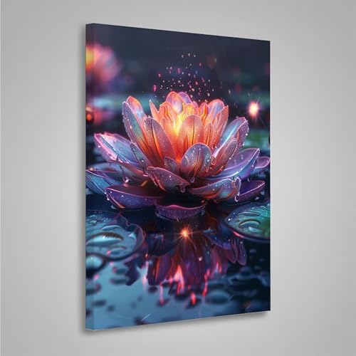 5D Diamant Painting Bilder Blume Diamond Painting Erwachsene Lotus DIY Runden Mosaikherstellung Basteln Erwachsene Anfänger Set für Heim Schlafzimmer Wand Deko, Geschenke (20x30cm) PjY4522 Y-A von MEOSUEWI