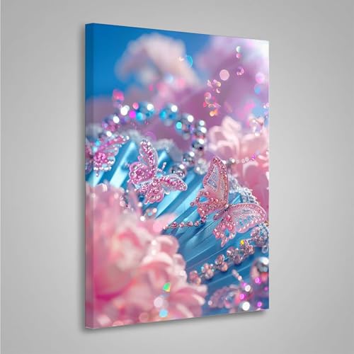 5D Diamant Painting Bilder Blume Diamond Painting Erwachsene Schmetterling DIY Runden Mosaikherstellung Basteln Erwachsene Anfänger Set für Schlafzimmer Wand Deko, Geschenke (80x110cm) PjY3648 9-P von MEOSUEWI