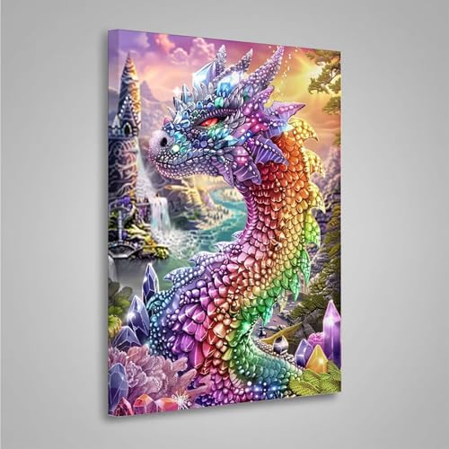 5D Diamant Painting Bilder Drachen Diamond Painting Erwachsene Tier DIY Runden Mosaikherstellung Basteln Erwachsene Anfänger Set für Heim Schlafzimmer Wand Deko, Geschenke 30x40cm PjY4334 W-S 5D Diamant Painting Bilder Drachen Diamond Painting Erwachsene Tier DIY Runden Mosaikherstellung Basteln Erwachsene Anfänger Set für Heim Schlafzimmer Wand Deko, Geschenke 30x40cm PjY4334 W-S von MEOSUEWI