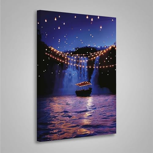 5D Diamant Painting Bilder Fallen Diamond Painting Erwachsene Boot DIY Runden Mosaikherstellung Basteln Erwachsene Anfänger Set für Heim Schlafzimmer Wand Deko, Geschenke (20x30cm) PjY8084 7-0 von MEOSUEWI