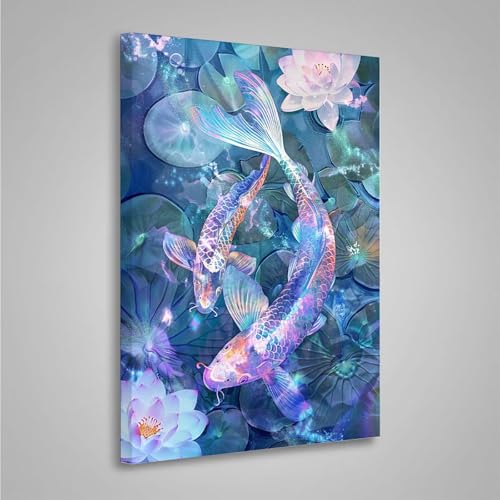 5D Diamant Painting Bilder Fisch Diamond Painting Erwachsene Blume DIY Runden Mosaikherstellung Basteln Erwachsene Anfänger Set für Heim Schlafzimmer Wand Deko, Geschenke (80x110cm) PjY330 N-0 von MEOSUEWI