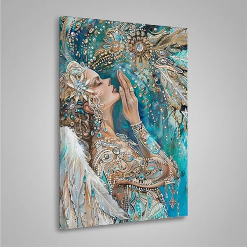 5D Diamant Painting Bilder Flügel Diamond Painting Erwachsene Frau DIY Runden Mosaikherstellung Basteln Erwachsene Anfänger Set für Heim Schlafzimmer Wand Deko, Geschenke (20x30cm) PjY8352 L-P von MEOSUEWI