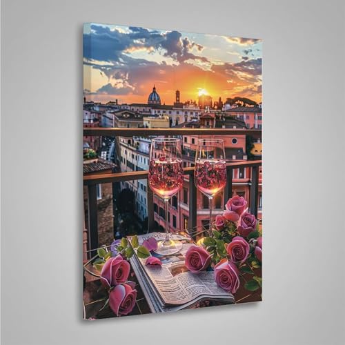 5D Diamant Painting Bilder Landschaft Diamond Painting Erwachsene Blume DIY Runden Mosaikherstellung Basteln Erwachsene Anfänger Set für Heim Schlafzimmer Wand Deko, Geschenke (20x30cm) PjY288 2-P von MEOSUEWI