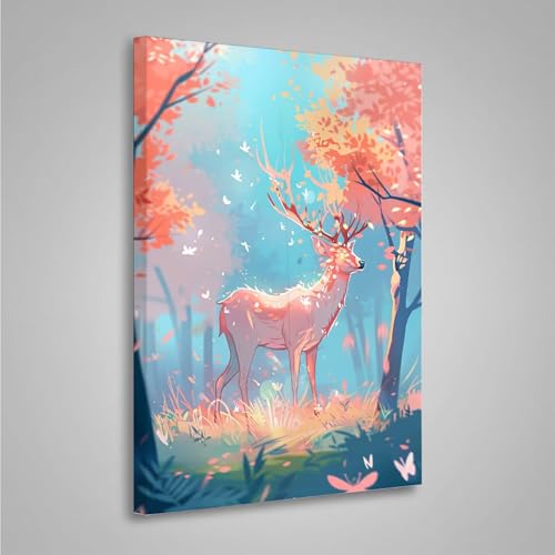 5D Diamant Painting Bilder Reh Diamond Painting Erwachsene Tier DIY Runden Mosaikherstellung Basteln Erwachsene Anfänger Set für Heim Schlafzimmer Wand Deko Wohnzimmer, Geschenke (60x80cm) PjY3036 S-V von MEOSUEWI