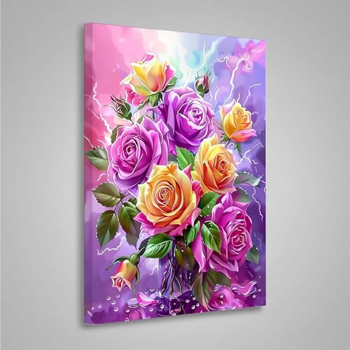 5D Diamant Painting Bilder Rose Diamond Painting Erwachsene Blume DIY Runden Mosaikherstellung Basteln Erwachsene Anfänger Set für Heim Schlafzimmer Wand Deko Wohnzimmer, Geschenke 60x80cm PjY480 E-W 5D Diamant Painting Bilder Rose Diamond Painting Erwachsene Blume DIY Runden Mosaikherstellung Basteln Erwachsene Anfänger Set für Heim Schlafzimmer Wand Deko Wohnzimmer, Geschenke 60x80cm PjY480 E-W von MEOSUEWI