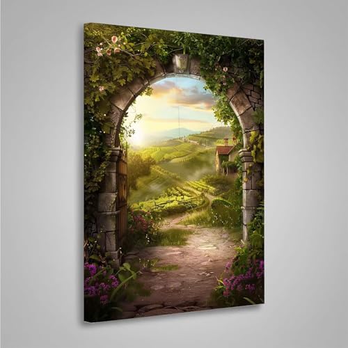 5D Diamant Painting Bilder Sonnenuntergang Diamond Painting Erwachsene Wiese DIY Runden Mosaikherstellung Basteln Erwachsene Anfänger Set für Schlafzimmer Wand Deko, Geschenke (20x30cm) PjY508 5-6 von MEOSUEWI